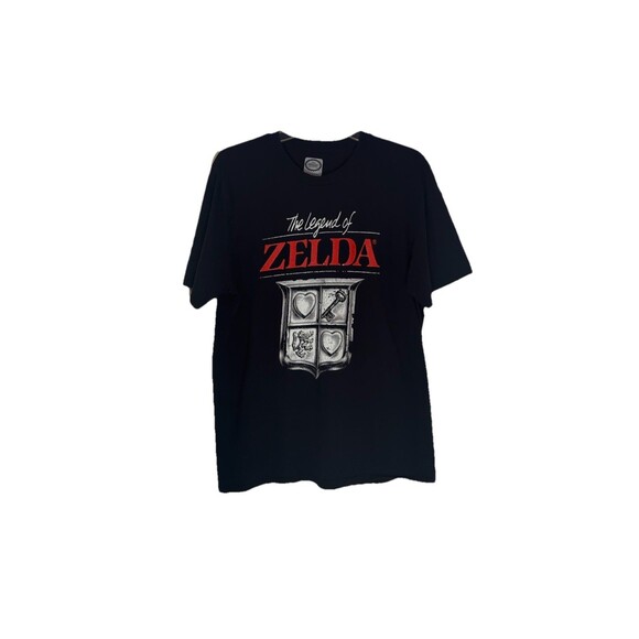 Nintendo Legends Of Zelda Shield Logo T-Shirt Mens Medium 2018 Black - Picture 4 of 6